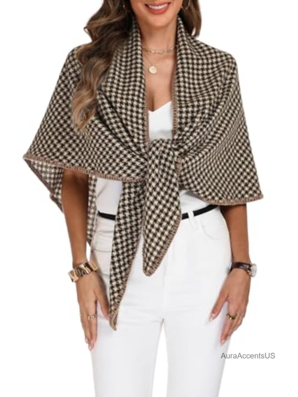 Women's Knitted Shawl Wrap Poncho Scarf, Soft Cashmere-like, Versatile